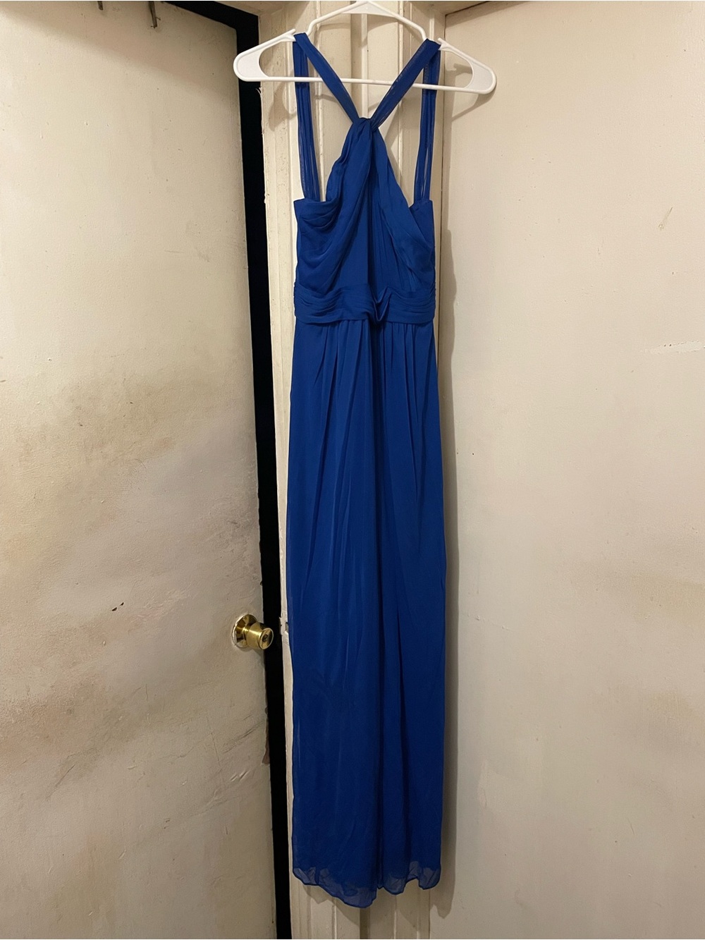 David’s Bridal Royal Blue Sleeveless Maxi Dress Size 2 Please Read